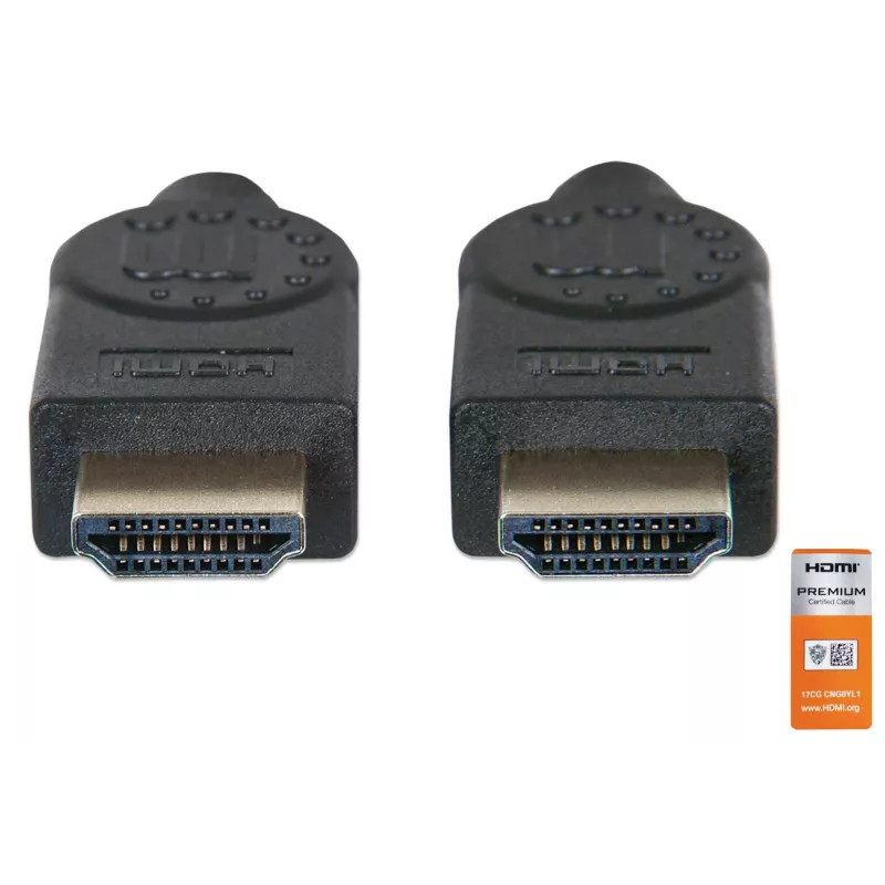 HDMI-Kabel mit Ethernet Manhattan HDMM1MP 1m Stecker auf Stecker Schwarz