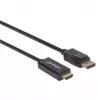Manhattan DisplayPort 1.1 auf HDMI Kabel, 1080p@60Hz, 1m, Stecker zu Stecker, DP mit Verriegelung, Schwarz, Nicht bidirektional, Drei Jahre Garantie