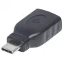Manhattan USB-C-auf-USB-A-Adapter, Stecker auf Buchse, 5 Gbit/s (USB 3.2 Gen1, auch USB 3.0), SuperSpeed USB, Schwarz, lebenslange Garantie, entspricht USB31CAADG