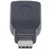 Manhattan USB-C-auf-USB-A-Adapter, Stecker auf Buchse, 5 Gbit/s (USB 3.2 Gen1, auch USB 3.0), SuperSpeed USB, Schwarz, lebenslange Garantie, entspricht USB31CAADG