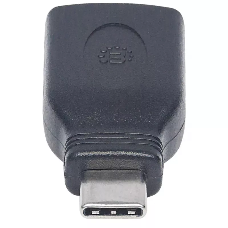 Manhattan USB-C-auf-USB-A-Adapter, Stecker auf Buchse, 5 Gbit/s (USB 3.2 Gen1, auch USB 3.0), SuperSpeed USB, Schwarz, lebenslange Garantie, entspricht USB31CAADG