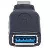Manhattan USB-C-auf-USB-A-Adapter, Stecker auf Buchse, 5 Gbit/s (USB 3.2 Gen1, auch USB 3.0), SuperSpeed USB, Schwarz, lebenslange Garantie, entspricht USB31CAADG