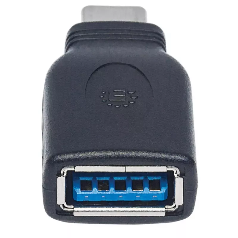Manhattan USB-C-auf-USB-A-Adapter, Stecker auf Buchse, 5 Gbit/s (USB 3.2 Gen1, auch USB 3.0), SuperSpeed USB, Schwarz, lebenslange Garantie, entspricht USB31CAADG