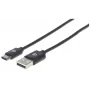Manhattan USB-C-auf-USB-A-Kabel, 3 m, Stecker auf Stecker, 480 Mbit/s (USB 2.0), Hi-Speed USB, Schwarz, lebenslange Garantie