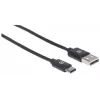 Manhattan USB-C-auf-USB-A-Kabel, 3 m, Stecker auf Stecker, 480 Mbit/s (USB 2.0), Hi-Speed USB, Schwarz, lebenslange Garantie