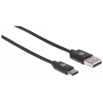 Manhattan USB-C-auf-USB-A-Kabel, 3 m, Stecker auf Stecker, 480 Mbit/s (USB 2.0), Hi-Speed USB, Schwarz, lebenslange Garantie