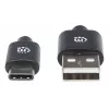 Manhattan USB-C-auf-USB-A-Kabel, 3 m, Stecker auf Stecker, 480 Mbit/s (USB 2.0), Hi-Speed USB, Schwarz, lebenslange Garantie