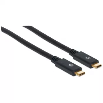 USB-C-Kabel Manhattan USB315CC2M 2 m Stecker auf Stecker Schwarz