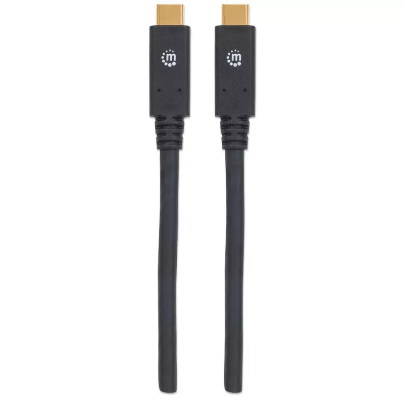 USB-C-Kabel Manhattan USB315CC2M 2 m Stecker auf Stecker Schwarz