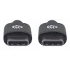 Manhattan USB-C-auf-USB-C-Kabel, 2 m, Stecker auf Stecker, Schwarz, 480 Mbit/s (USB 2.0), 3 A, Hi-Speed USB, lebenslange Garantie, Entspricht USB2CC2M