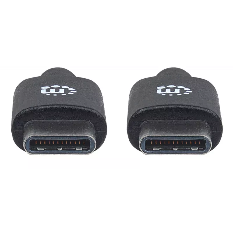Manhattan USB-C-auf-USB-C-Kabel, 2 m, Stecker auf Stecker, Schwarz, 480 Mbit/s (USB 2.0), 3 A, Hi-Speed USB, lebenslange Garantie, Entspricht USB2CC2M