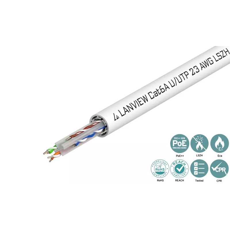 Lanview LVN122182 Netzwerkkabel Weiß 500 m Cat6a U/UTP (UTP)