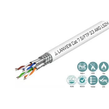 Lanview LVN122506 Netzwerkkabel Weiß 500 m Cat7 SF/UTP (S-FTP)