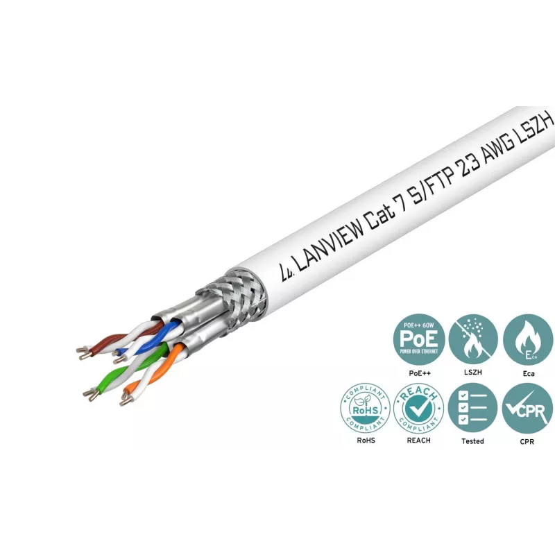 Lanview LVN122506 Netzwerkkabel Weiß 500 m Cat7 SF/UTP (S-FTP)