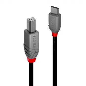 Lindy USB 2.0 Typ C auf B Kabel, 1 m, Anthra Line