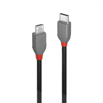 Lindy 2m USB 2.0 Typ-C auf Micro-B Kabel, Anthra Line