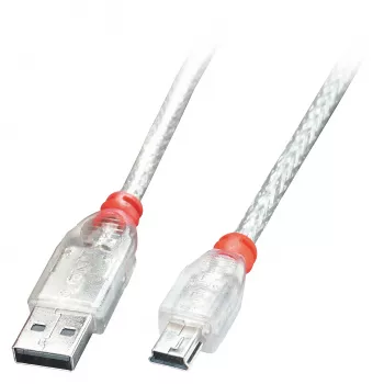 Lindy 2 m USB 2.0 Kabel - Typ A auf Mini-B, Transparent