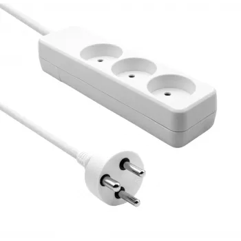 Microconnect MC-GRU0350DK Stromverlängerung 5 m 3 AC-Steckdose(n) Indoor Weiß