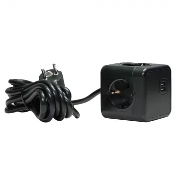 Microconnect GRUCUBE2USB-B3 Stromverlängerung 3 m 3 AC-Steckdosen Innenbereich Schwarz