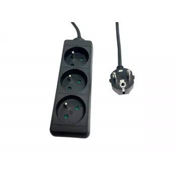 Steckdosenleiste MicroConnect MC-PS030150FRB — Französischer Typ, 3-fach, überspannungsgeschützte Steckdosenleiste