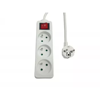 Steckdosenleiste MicroConnect MC-PSOO030150FRW 3-fach mit individuellen Ein-/Ausschaltern