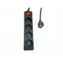 Mehrfachsteckdose MicroConnect MC-PSOO040500FRB 4-fach mit einzelnen Ein-/Ausschaltern