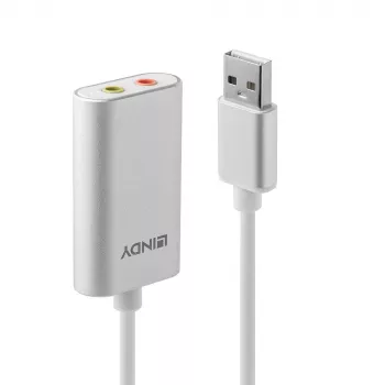Audio-Konverter Lindy USB Typ A auf Audio-Konverter, silber/weiß, 25 g