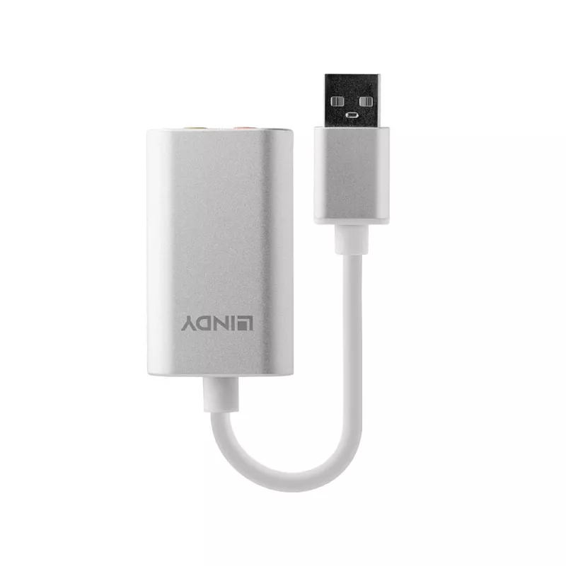 Audio-Konverter Lindy USB Typ A auf Audio-Konverter, silber/weiß, 25 g