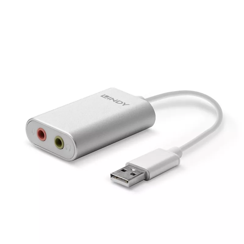 Audio-Konverter Lindy USB Typ A auf Audio-Konverter, silber/weiß, 25 g