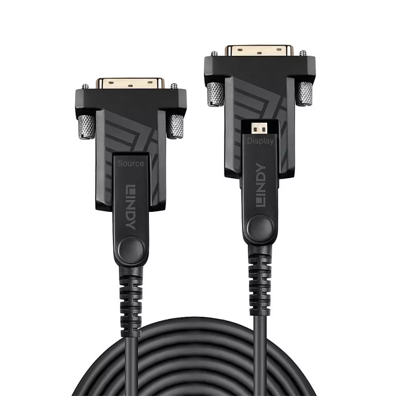 Lindy 70m Glasfaser-Hybrid Micro-HDMI 18G Kabel mit abnehmbaren HDMI- und DVI-Steckern