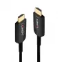 Hybrid-Glasfaser-HDMI-Kabel Lindy 15 m, Ultra High Speed 48 Gbit/s, HDMI 2.1, vergoldete Stecker, schwarz