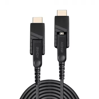 Lindy 50m Glasfaser-Hybrid-Micro-HDMI-Kabel 18G mit abnehmbaren HDMI- und DVI-Anschlüssen