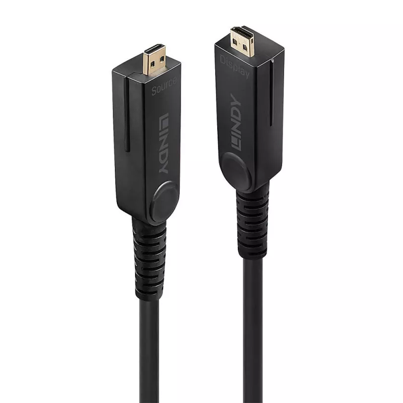 Lindy 50m Glasfaser-Hybrid-Micro-HDMI-Kabel 18G mit abnehmbaren HDMI- und DVI-Anschlüssen