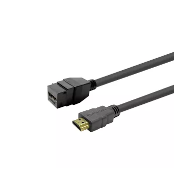 HDMI-Buchse Keystone-Einsatz VivoLink PROKEYHDMIFM2B Schwarz, HDMI-Steckdosenmodul für Wanddosen und Patchpanels