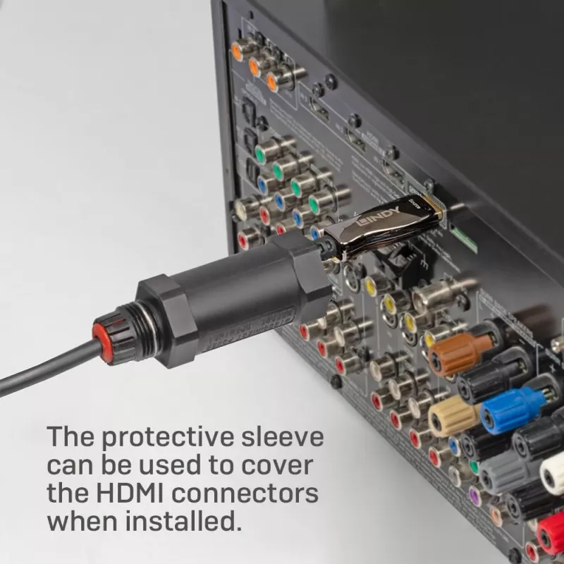 HDMI-Kabel Lindy 38527 10 m HDMI Typ A Stecker–Stecker HDMI 2.1 48 Gbit/s vergoldete Kontakte schwarz