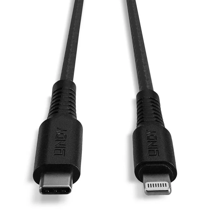 Lindy 1m verstärktes USB Type C auf Lightning Lade- und Synchronisationskabel
