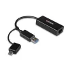 Lindy USB 3.2 Gen 1 Gigabit Ethernet Konverter Kabelgebunden USB Ethernet 5000 Mbit/s Schwarz