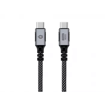 USB-C-auf-USB-C-Kabel CONCEPTRONIC ETTA07B20 — USB 3.2 Gen 2x2, 2 m, 20 Gbps, PD 3.0 100W (20V 5A), 4K@60Hz, E-mark