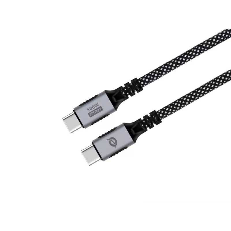 USB-C-auf-USB-C-Kabel CONCEPTRONIC ETTA07B20 — USB 3.2 Gen 2x2, 2 m, 20 Gbps, PD 3.0 100W (20V 5A), 4K@60Hz, E-mark