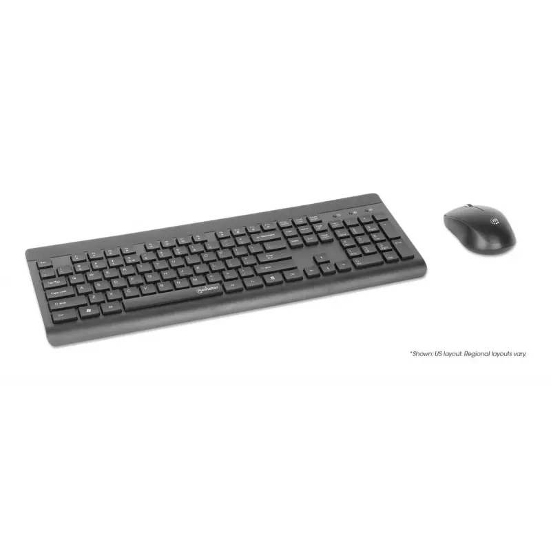 Tastatur Manhattan 180771 Wireless QWERTY Schwarz Maus inklusive