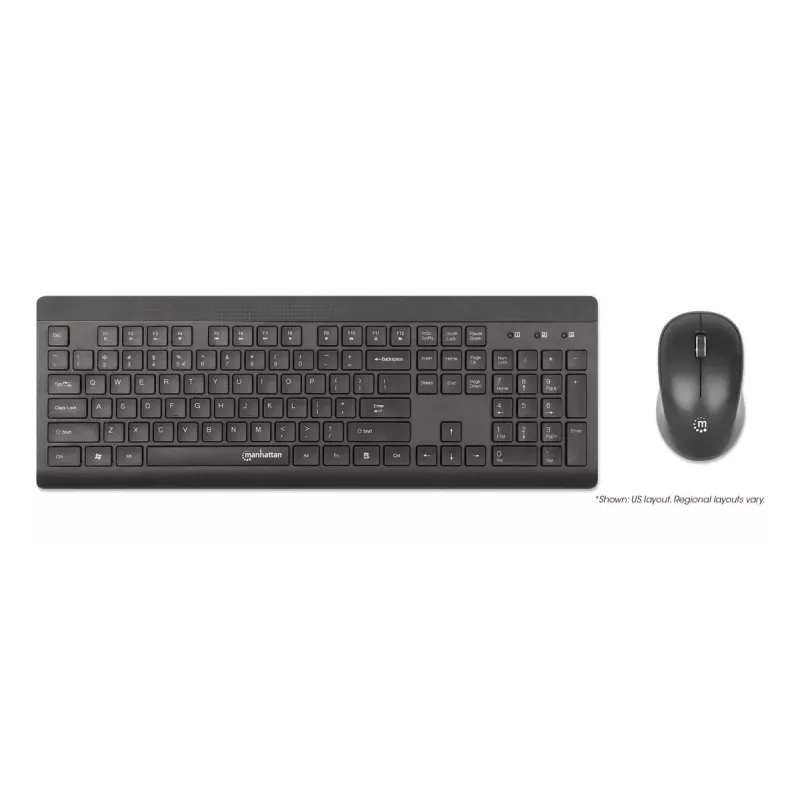 Tastatur Manhattan 180771 Wireless QWERTY Schwarz Maus inklusive