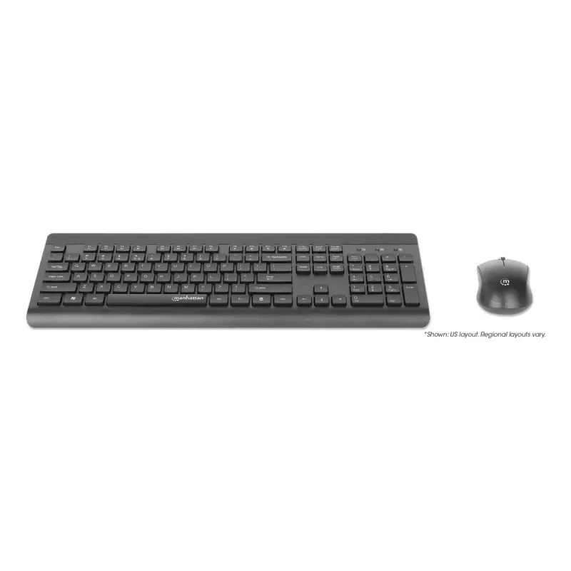 Tastatur Manhattan 180771 Wireless QWERTY Schwarz Maus inklusive