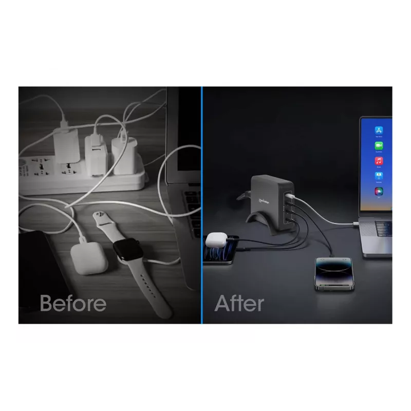 Ladegerät Manhattan Vier USB-C PD Anschlüsse 140W pro Anschluss 240W Gesamt
