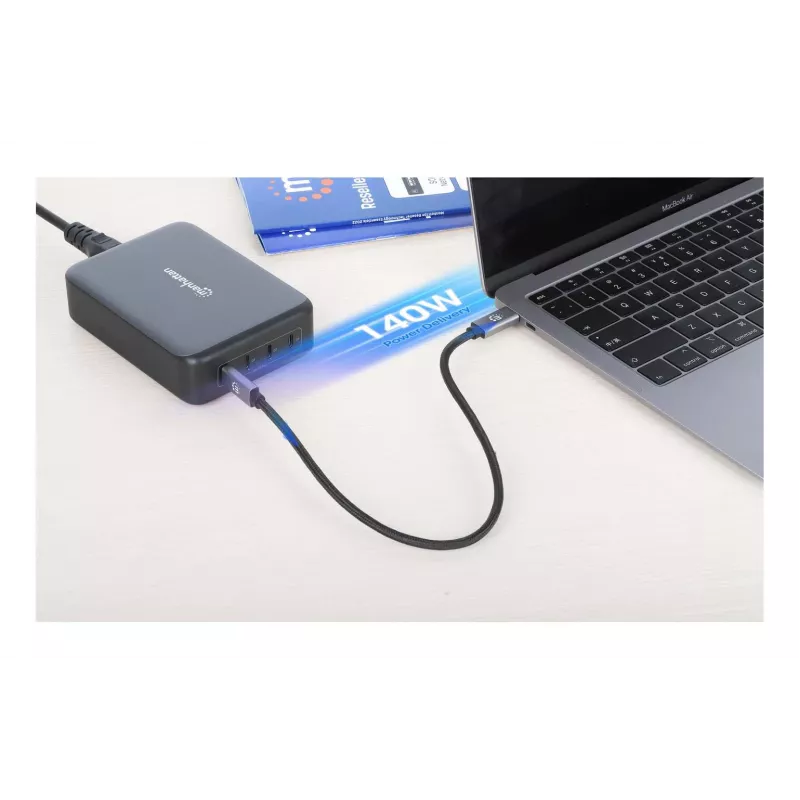 Ladegerät Manhattan Vier USB-C PD Anschlüsse 140W pro Anschluss 240W Gesamt