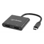 Multiport-Adapter Manhattan 154321 USB Type-C auf 2 HDMI USB-A Power Delivery 100 W