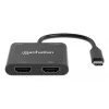 Multiport-Adapter Manhattan 154321 USB Type-C auf 2 HDMI USB-A Power Delivery 100 W