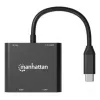 Multiport-Adapter Manhattan 154321 USB Type-C auf 2 HDMI USB-A Power Delivery 100 W