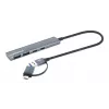 USB-C & USB-A Combo Dock/Hub Manhattan 4 Ports 5 Gbps Aluminium