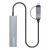 USB-C & USB-A Combo Dock/Hub Manhattan 4 Ports 5 Gbps Aluminium