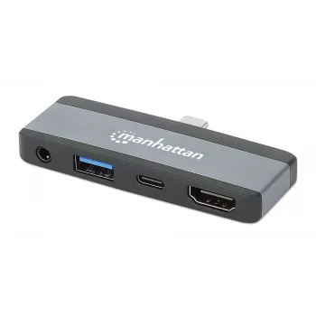 USB-C Travel Dock Manhattan 190404 4 Ports HDMI USB-A USB-C 3,5 mm